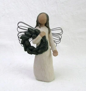 Willow Tree Angel of Winter Susan Lordi 5" Figurine 2001 Wreath Christmas Rustic - Picture 1 of 6