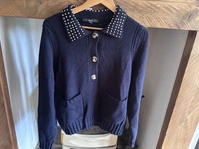 Próximo Jersey Azul Cuello Botón Con Cuello Diamantado/Bolsillos/Talla Grande Nuevo con Etiquetas Foto 1 de 4