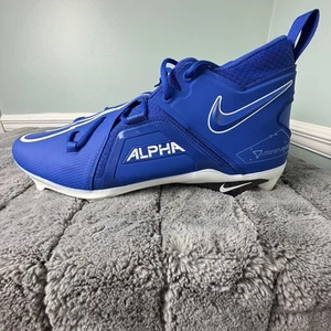 New Nike Men's Alpha Menace Pro 3 Mid Football Cleats Royal / White Size 17 - Picture 1 of 12