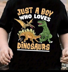 Just a Boy Who Loves Dinosaurs Schoolboys and Paleontologist T-Shirt Size 3T - Picture 1 of 3