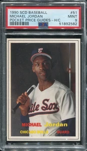 PSA 9 COMO NUEVO 1990 SCD BÉISBOL BOLSILLO GUÍAS DE PRECIOS MICHAEL JORDAN #51 BULLS B201 - Imagen 1 de 1