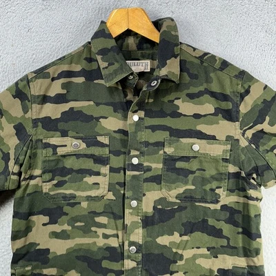 Duluth Trading Co Shirt Shacket Mens Medium Green Camo Pocket Military Jacket - Image 1 of 4