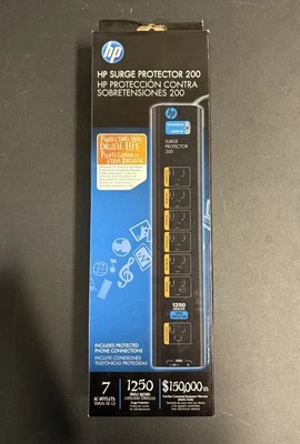 HP Surge Protector 200 7 AC Outlets 1250J New in Box Sealed - Image 1 of 3