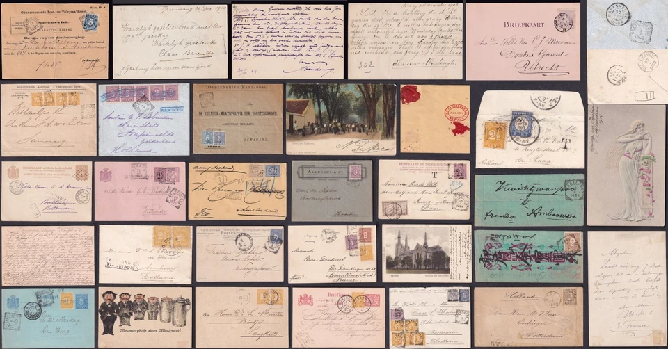 PAÍSES Bajos indias orientales 1880-1906 cubre tarjetas estampillas matasellos PRECIO como SINGLES Foto 1 de 1