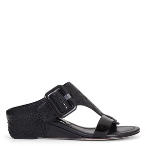 Sandalias de cuña Donald Pliner Ofelia para mujer con estampado de pitón negro talla 8,5 M - Imagen 1 de 16