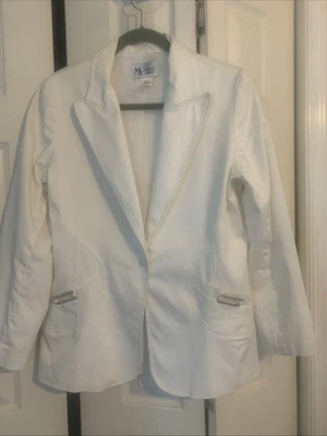 Traje pantalón Maggie Sweet blanco mediano para mujer nuevo sin etiquetas mezcla de algodón/spandex Foto 1 de 4