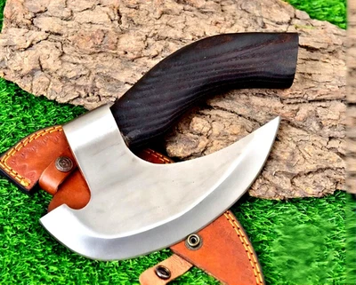 CUSTOM HANDMADE CARBON STEEL PIZZA CUTTER VIKING HATCHET TOMAHAWK HUNTING AXE - Image 1 of 3
