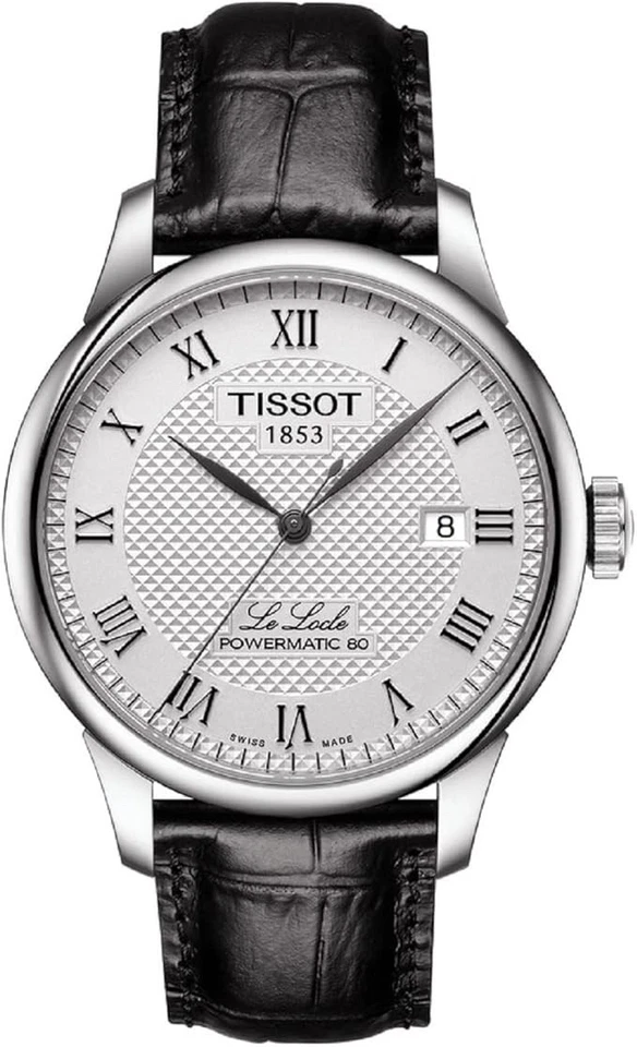 TISSOT Le Locle Powermatic 80 Automatic Silver Dial Leather Strap Men's Watch - Image 1 of 3
