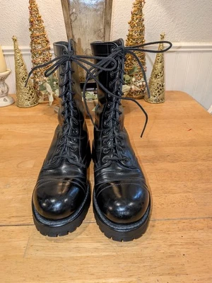 Botas Militares Negras Talla Hombre 5 D - Mujer Talla 7.5 - 8 - Tacones Vibram - B13656 Foto 1 de 4