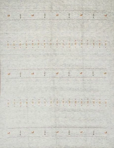 Tribal Wohnzimmer Vorleger 10x10 mit zarten linearen und geometrischen Akzenten - Bild 1 von 11