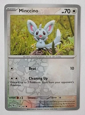 Minccino 136/162 Sv05: Temporal Forces Reverse Holo NM - Image 1 of 2