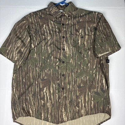 Vintage 10X Brand Men XL Shooting Shirt Realtree Camouflage Vented Short Sleeve - Image 1 of 4