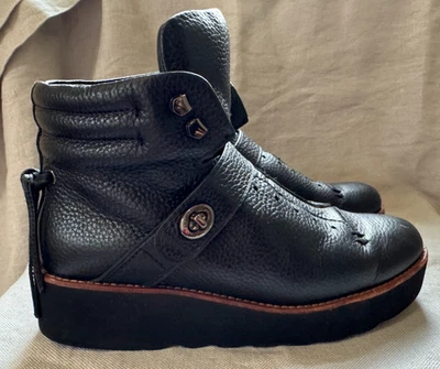 Botas COACH Urban Hiker Mujer Cuero Negro Cuña Plataforma Talla 9 B Foto 1 de 4