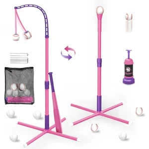 3-in-1 T Ball Set for Kids Toddlers 3-5 5-8, Adjustable Height With 6 Balls, ... - Picture 1 of 7