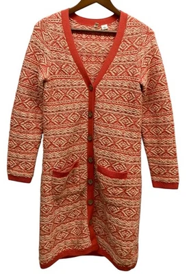 Suéter Anthropologie Moth Mujer Pequeño Naranja Cárdigan Plumero Tejido Tejido Foto 1 de 4