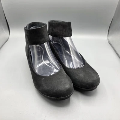 Zapatos Dansko Jenna para mujer 37 cuero negro tacón de cuña ballet correa al tobillo cómodos Foto 1 de 4