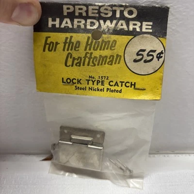 Presto Hardware #1572 Lock Type Catch Steel Nickel Plated  - Image 1 of 4