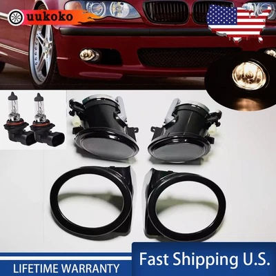 Pair Fog Lamp and foglight covers with Cover Bulbs Smoke For BMW E46 M3 2001-06 Foto 1 de 4
