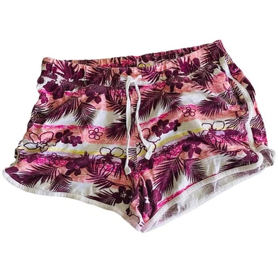 Justice Active Girls Size 18/20 Activewear Shorts Elastic Waist Pockets Tropical - Image 1 of 4