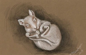 ACEO PRINT OF PAINTING RYTA MOUSE WILDLIFE RAT HALLOWEEN WHIMSICAL FOLK ART 🎃 - Bild 1 von 1