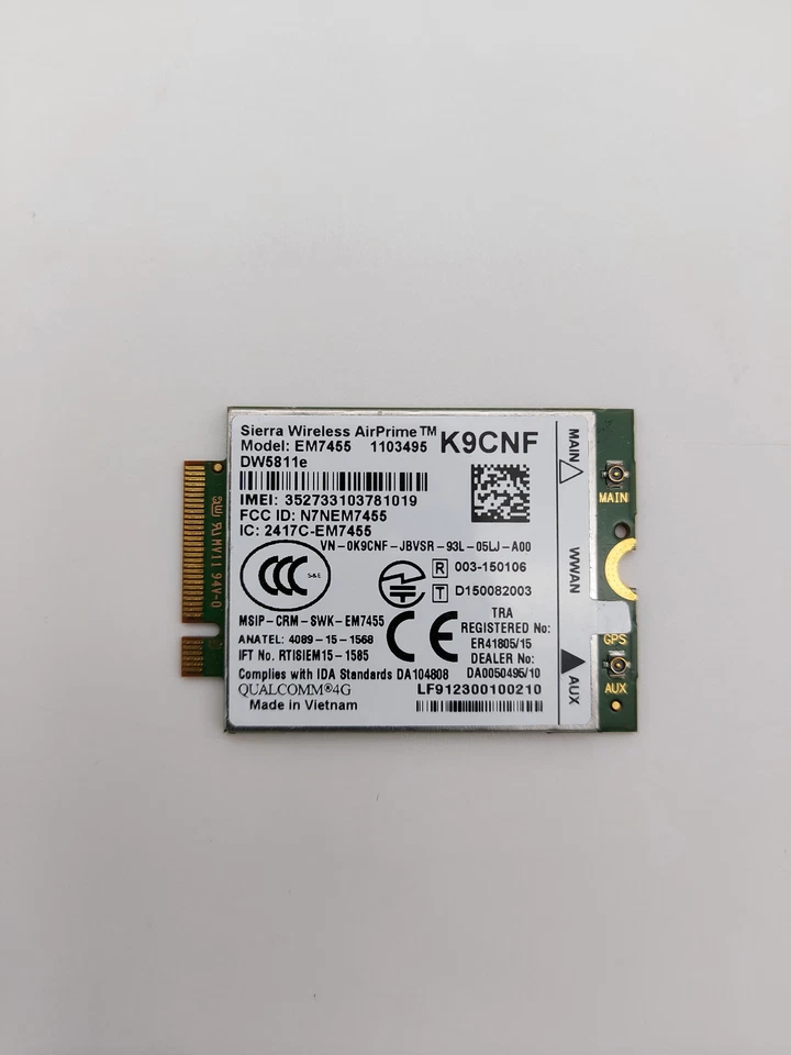 Qualcomm Sierra Wireless Airprime EM7455 DW5811e 4G LTE Module K9CNF - Image 1 of 1