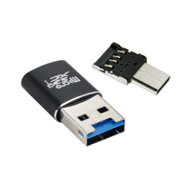 CY USB 3.0 to Micro SD SDXC TF Card Reader with Micro Type-C USB-C OTG Adapter - Image 1 of 4