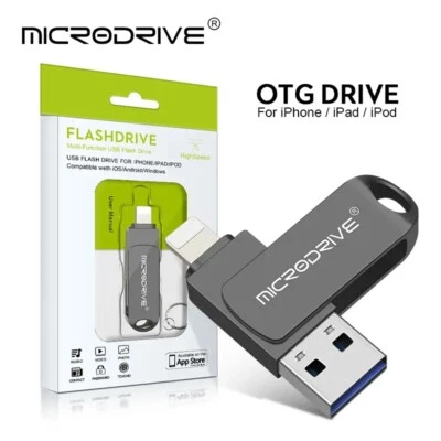 OTG Flash Drive USB3.0 for iPhone with 2 in 1 USB to lightning & usb 3.0 - Image 1 of 4