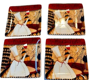 Lang Party Appetizer Plates Good Life Set Of 4 Pre-Owned/Good Condition - Picture 1 of 5