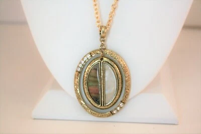 Collar colgante orbital tono dorado imitación abulón y fregona y cristal de Ballet Foto 1 de 3