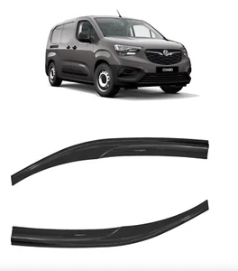 VAUXHALL COMBO E 2 Doors 2018 Onwards 2-Pieces Front Wind Deflectors Gloss Black - Picture 1 of 9