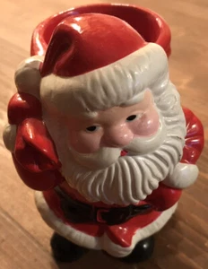 Portacandele votivo natalizio vintage Avon Ho Ho Glow Babbo Natale ceramica 1982 - Foto 1 di 10