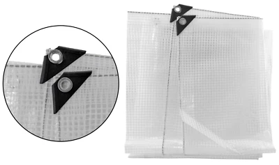 COSTWISE Clear 350gsm Heavy Duty Reinforced Camping Ground Cover Tarpaulin Transparent