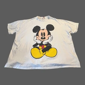 Vintage Disney Design Mickey Mouse Super Size White T Shirt Single Stitch Rare - Picture 1 of 4