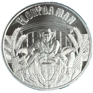 Florida Man 1 oz argento .999 argento fine tondo FDC - in CAPSULA - Foto 1 di 10