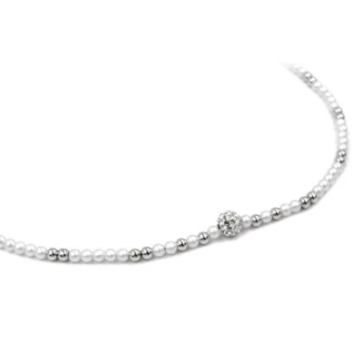 Collana Girocollo in Argento 925 con Perle e Pepite d'argento - Immagine 1 di 2