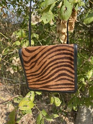 NWT Neiman Marcus medium genuine calf hair crossbody Purse brown. Original $120. - Image 1 of 4