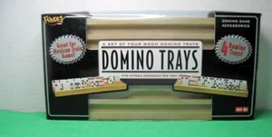 Domino Racks for Mexican Train Dominoes - Wooden Domino Holders Set of 4 New - Picture 1 of 12