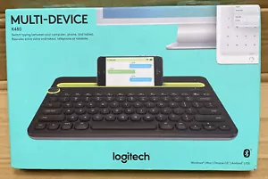 Logitech K480 Multi-Device Bluetooth Keyboard BLACK Phone Tablet Computer - Picture 1 of 6