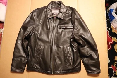 Chaqueta de bombardero vintage pesada Wilsons años 90 cuero marrón forrada para motocicleta para hombre M Foto 1 de 4