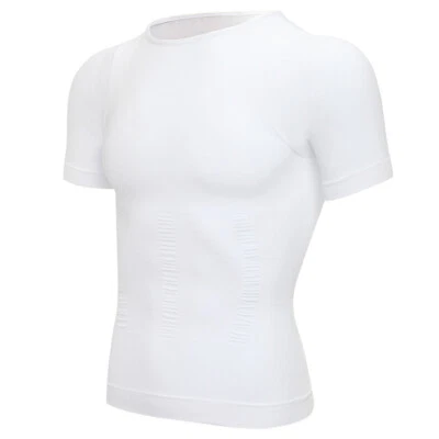 Men Slimming Body Shaper Belly Chest Compression Vest Girdle T-Shirt Tank Top NW - Image 1 of 4