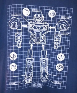 Men's Blue Power Ranger Graphic TShirt Large Good Condition Clean - Picture 1 of 4
