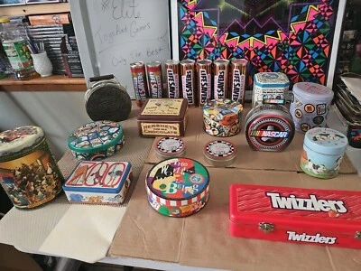 Lot Of 21 Vintage Metal Tins Estate Sale Find,Hershey,nascar,oreo,+more Trl8#186 - Image 1 of 4
