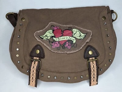 Elle Menno Tan and Floral Inner Purse Handbag with Adjustable Snap Strap - Image 1 of 4