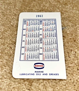 CALENDARIO TASCABILE 1962 SOHIO Marine Sales / Guida concessionaria Ohio e Michigan - Foto 1 di 4
