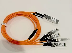 NEW Genuine Avago 2m AFBR-7IER02Z 40G QSFP+ to 4x10G SFP+ AOC Cable - Picture 1 of 2