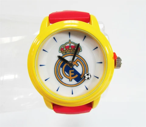 Official Real Madrid FC Soccer Wrist Watch Licensed F.C. Futbol Club Red/Yellow Cover
