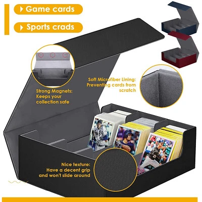 Card Deck Storage Box Card Deck Holder Box Trading Card Storage Box Magnet 1800+ - Image 1 of 4