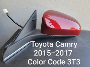 NEW  RUBY RED  MIRROR Fits CAMRY 2015 Driver Left side Power Heat w/Blind Spot - Picture 1 of 3