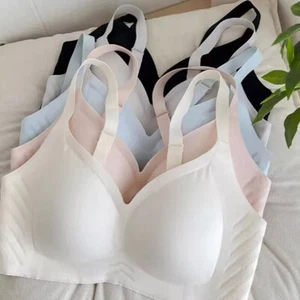Reggiseno donna donna comodo coppa intera senza ferretto senza cuciture morbido lingerie reggiseno tinta unita - Foto 1 di 16