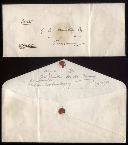 Circa 1850-60 W.E.GLADSTONE signed to George Alexander Hamilton at the Treasury Cover